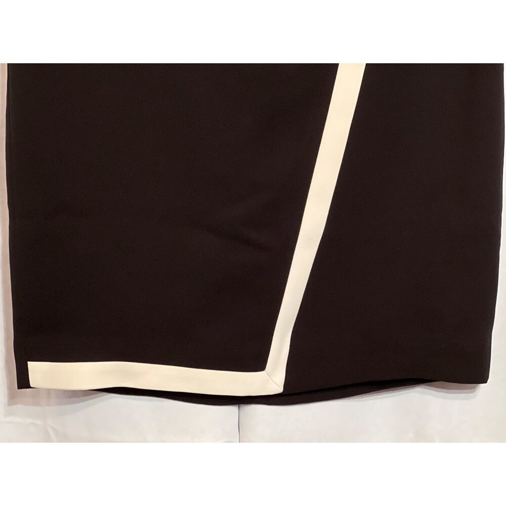 Womens J. Crew Black Pencil Skirt With Ivory Trim Size 4 Professional Office Wea - Picture 5 of 10